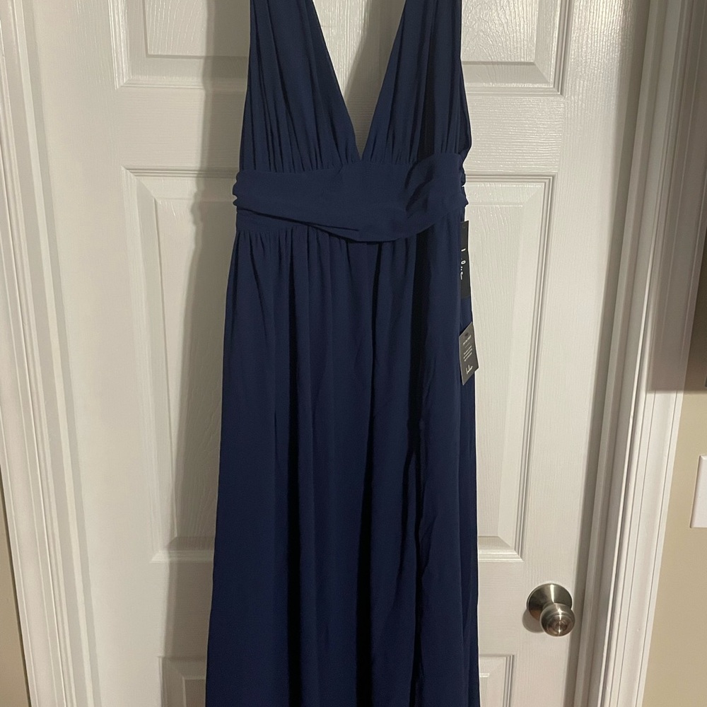 Lulus heavenly hues navy blue maxi dress